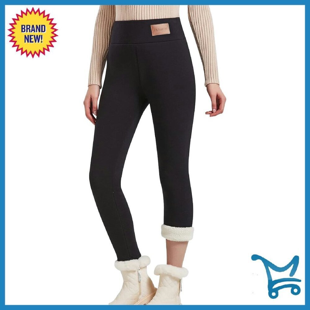 Fleece Lined Thermal Leggings High Waisted Stretchy Winter Warm Pants